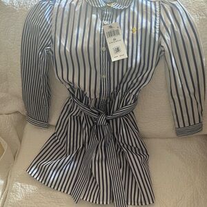 Polo Ralph Lauren Navy and White Striped Button Down Shirt